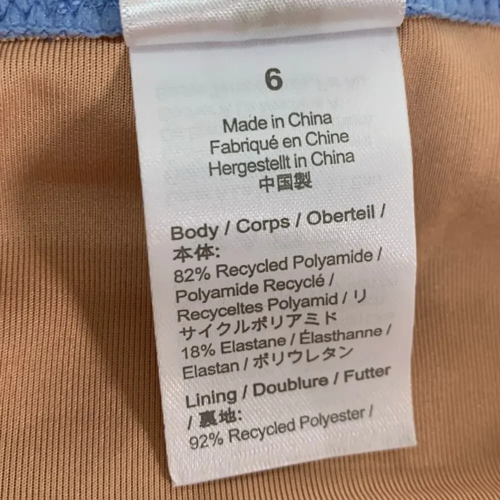 J Crew 6 Womens Halter Wrap Swim Dress Sail Blue Lined Padded Resort Pool